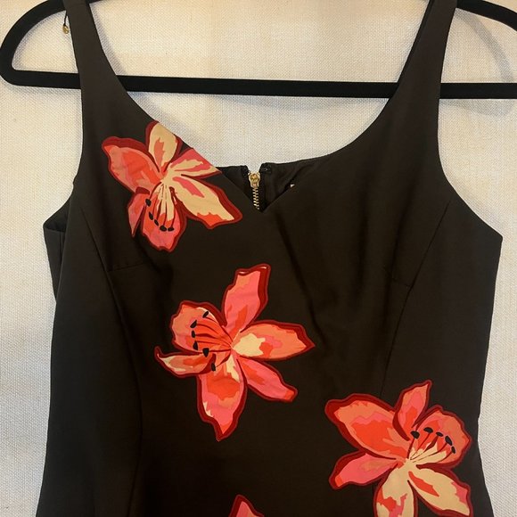 Kate Spade Black Tiger Lily Applique Fit & Flare Dress | Size 2, NWOT - Picture 4 of 12